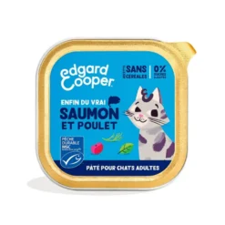 Pâtée pour chat adulte au saumon et au poulet sans céréales Edgard & Cooper - 85 g