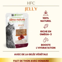 Pâtée pour chat HFC Jelly au filet de thon et homard Almo Nature - 55 g