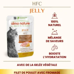 Pâtée pour chat HFC Jelly au filet de poulet et fromage Almo Nature - 55 g