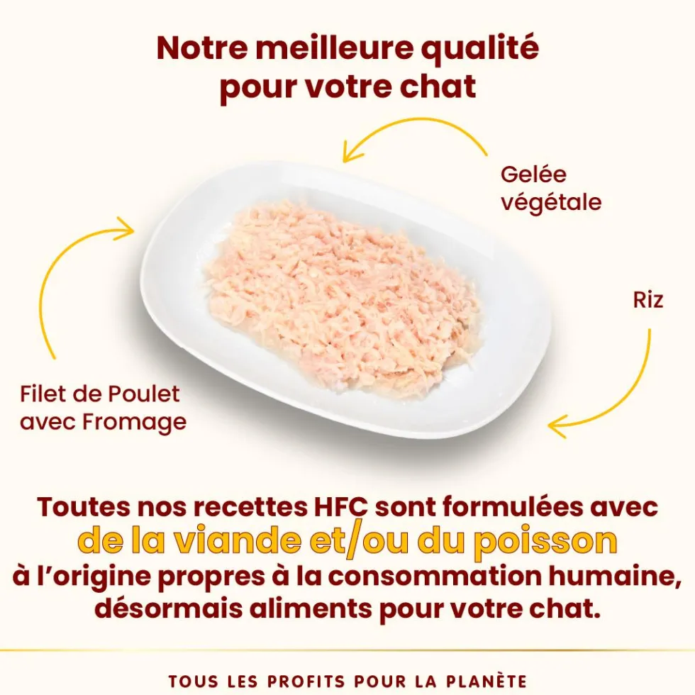 Pâtée pour chat HFC Jelly au filet de poulet et fromage Almo Nature - 55 g