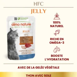 Pâtée pour chat HFC Jelly au thon et sole Almo Nature - 55 g