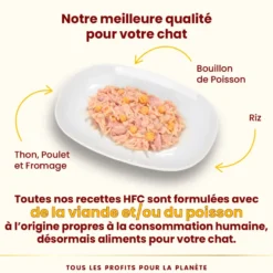 Pâtée pour chat HFC Natural au thon, poulet et fromage Almo Nature - 70 g
