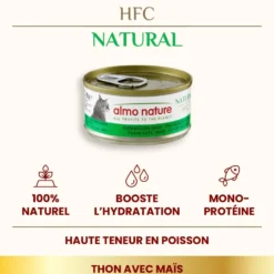Pâtée pour chat HFC Natural au thon et maïs Almo Nature - 70 g