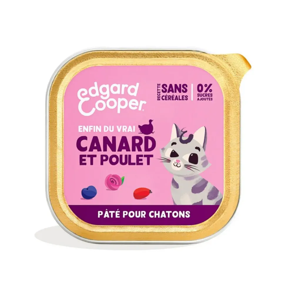 Pâtée pour chaton au canard et au poulet pâtée sans céréales Edgard & Cooper - 85 g