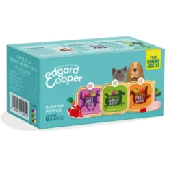 Pâtée pour chien adulte au poulet, gibier, agneau multipack ans céréales Edgard & Cooper - 6 x 100 g