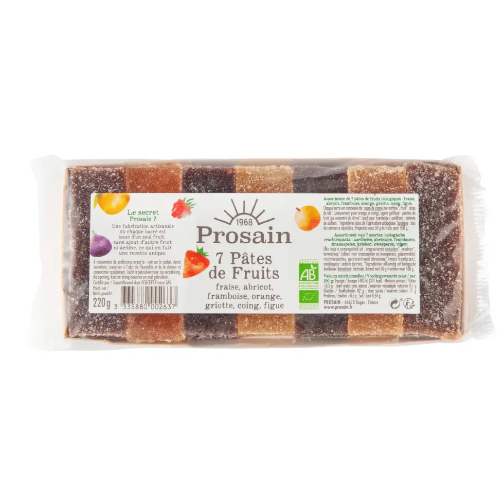 7 pâtes de fruits assorties - 220 gr