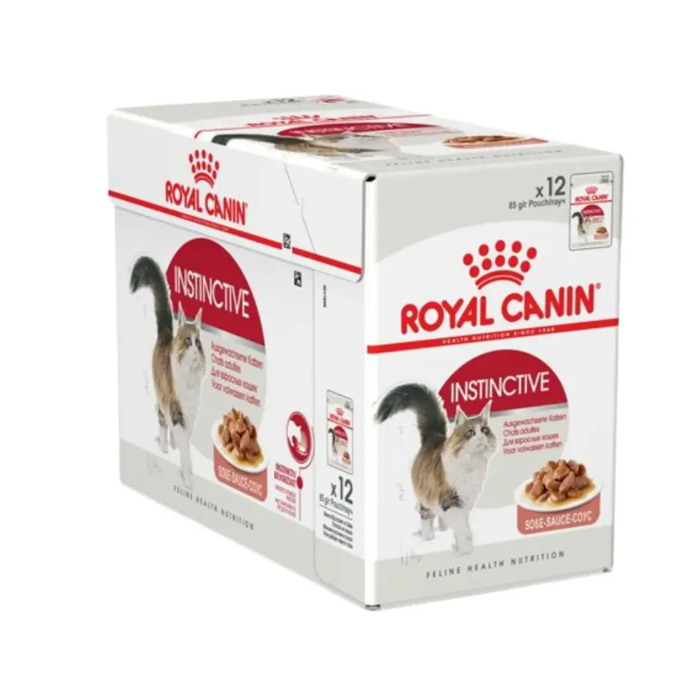 Pâtées pour chat adulte émincés en sauce Royal Canin Instinctive - 12 x 85 g