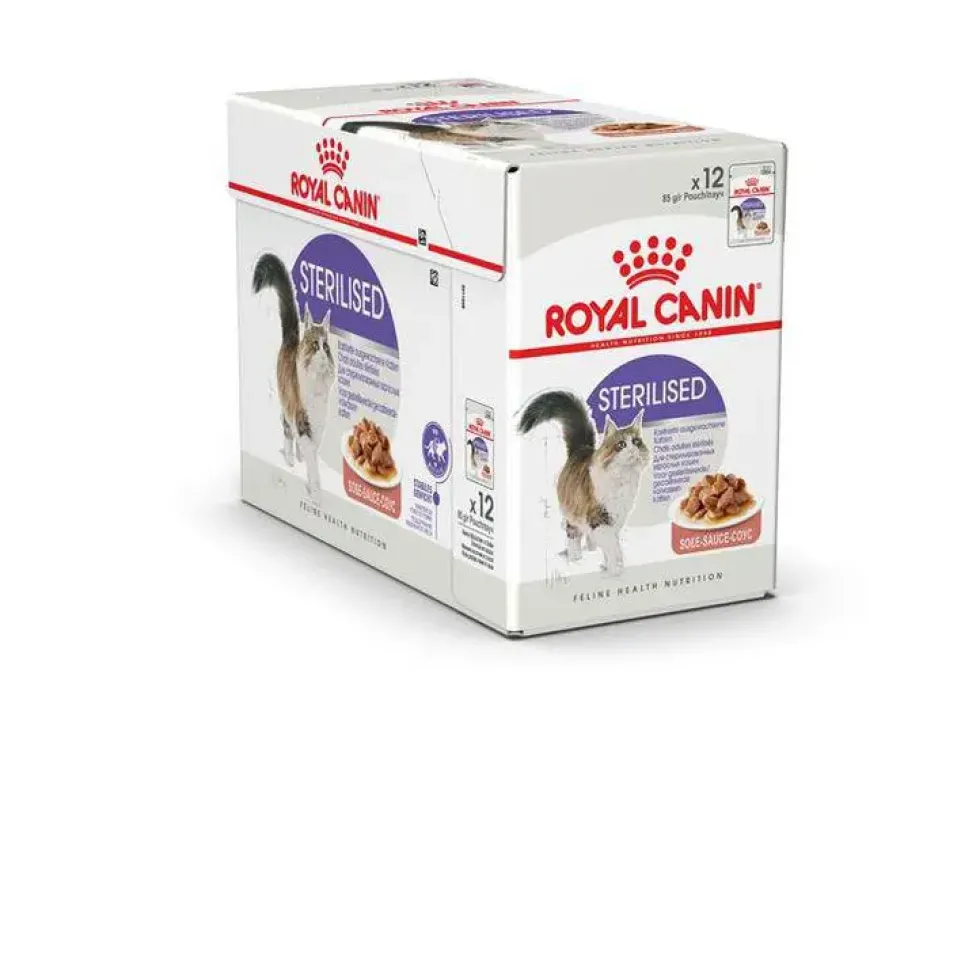 Pâtées pour chat adulte stérilisé émincés en sauce Royal Canin Sterilised - 12 x 85 g