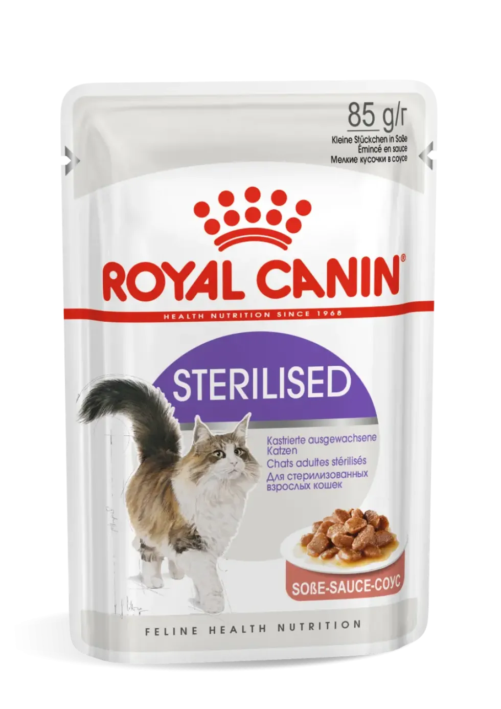 Pâtées pour chat adulte stérilisé émincés en sauce Royal Canin Sterilised - 12 x 85 g