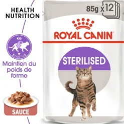 Pâtées pour chat adulte stérilisé émincés en sauce Royal Canin Sterilised - 12 x 85 g