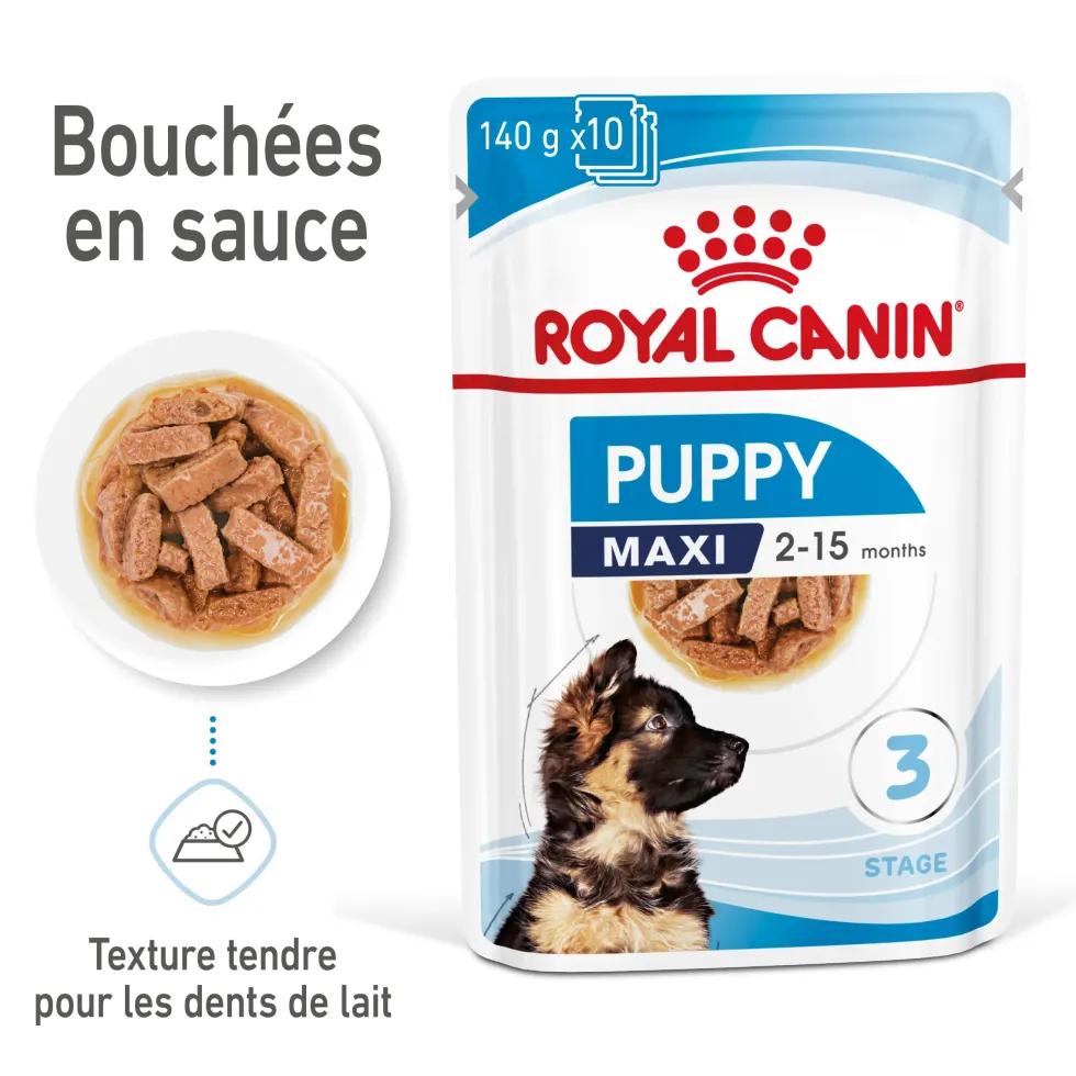 Pâtées pour chiot de grande race Royal Canin Maxi Puppy - 10 x 140 g