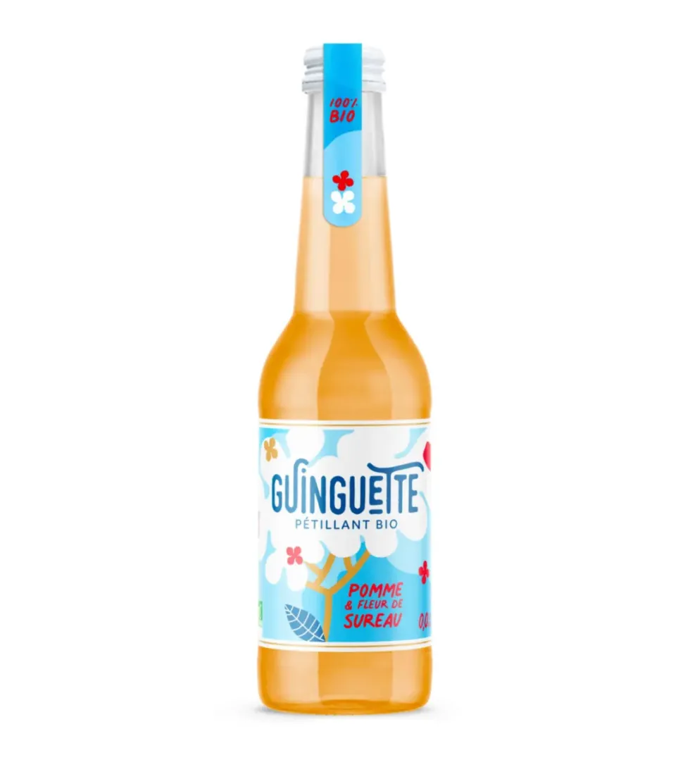 Pétillant La guingette pomme fleur de sureau bio Le Coq toqué - Bouteille 33 cl