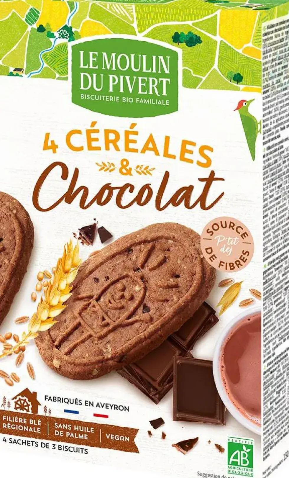 P'tit Dej Céréales et chocolat bio 190 g LE MOULIN DU PIVERT