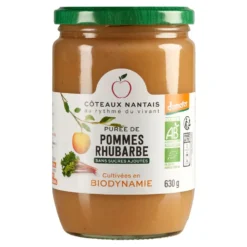 Purée bio de pommes rhubarbe Côteaux Nantais - 630 g
