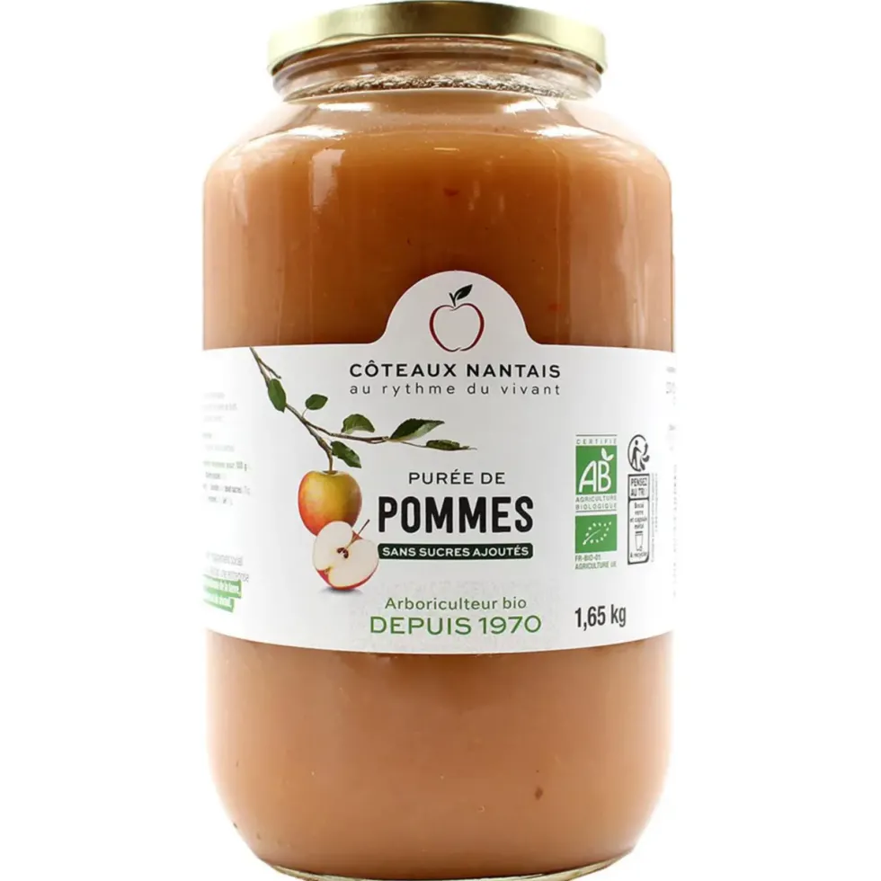 Purée de pommes bio en bocal Coteaux Nantais - 1,65 kg