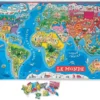 Puzzle monde magnétique Janod - 92 pièces