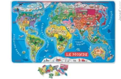 Puzzle monde magnétique Janod - 92 pièces