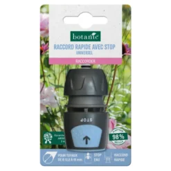 Raccord rapide avec stop universel botanic® pour tuyaux Ø 12,5 à 19 mm
