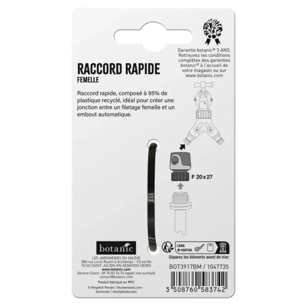 Raccord rapide femelle botanic® Ø 20 x 27 mm