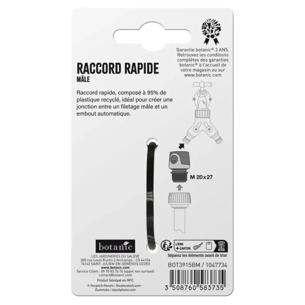 Raccord rapide mâle botanic® Ø 20 x 27 mm