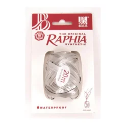 Raphia synthétique argent - 13 mm x 20 m
