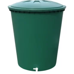 Récupérateur d'eau cylindrique verte Garancia - 310 L