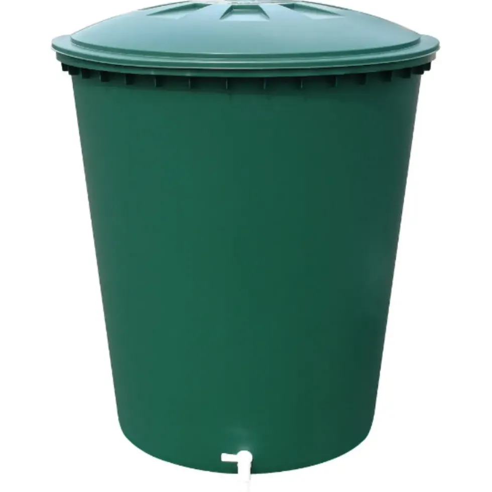 Récupérateur d'eau cylindrique verte Garancia - 310 L