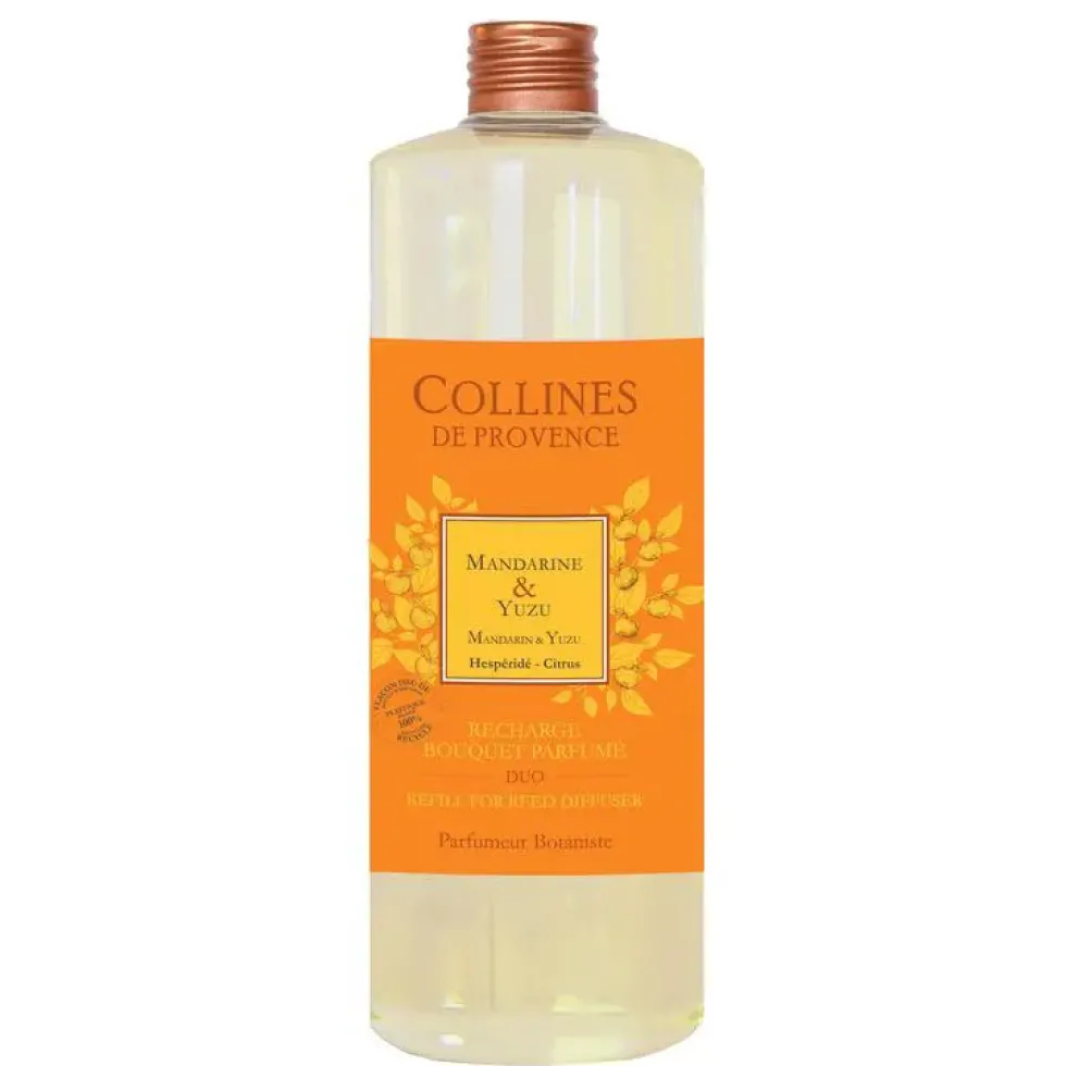 Recharge bouquet parfumé senteur mandarine yuzu Collines de Provence - 500 ml
