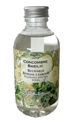 Recharge de bâton à parfum Lothantique Jardin d'aquarelles Concombre Basilic – 200 ml