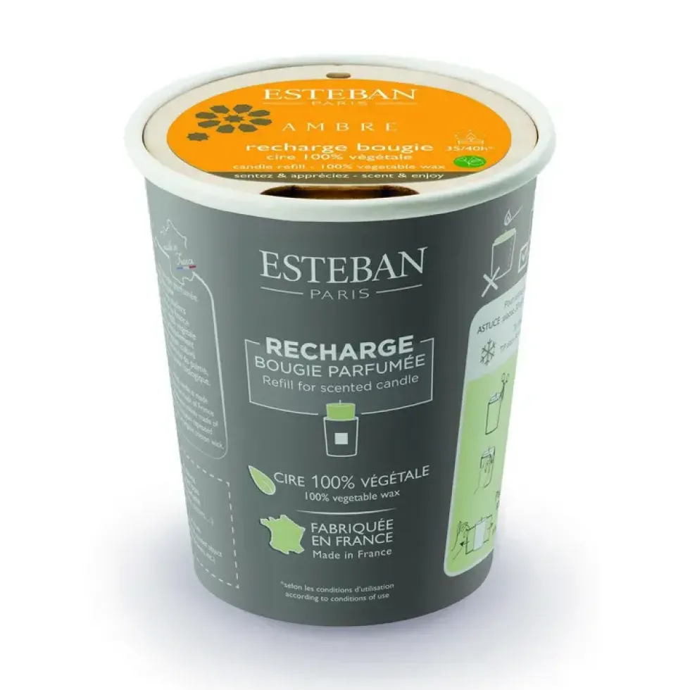 Recharge pour bougies parfumées Ambre Esteban - 180 g