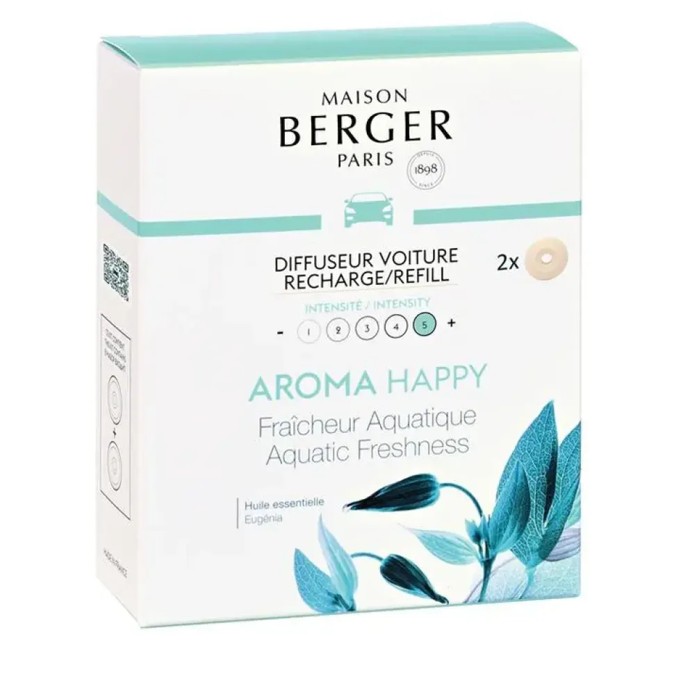 Recharge pour diffuseur de voiture aroma happy x2