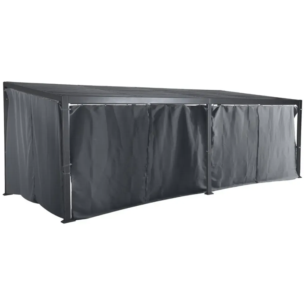 Rideaux pour Tonnelle Avila Ardoise Hespéride - 7,2 x 3 m