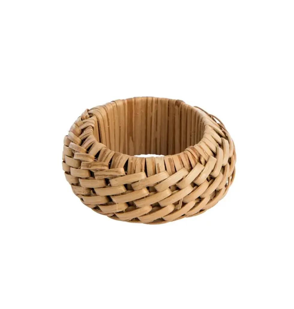 Rond de serviette tressé en osier coloris naturel Ø 2,5 cm - les 6 pièces