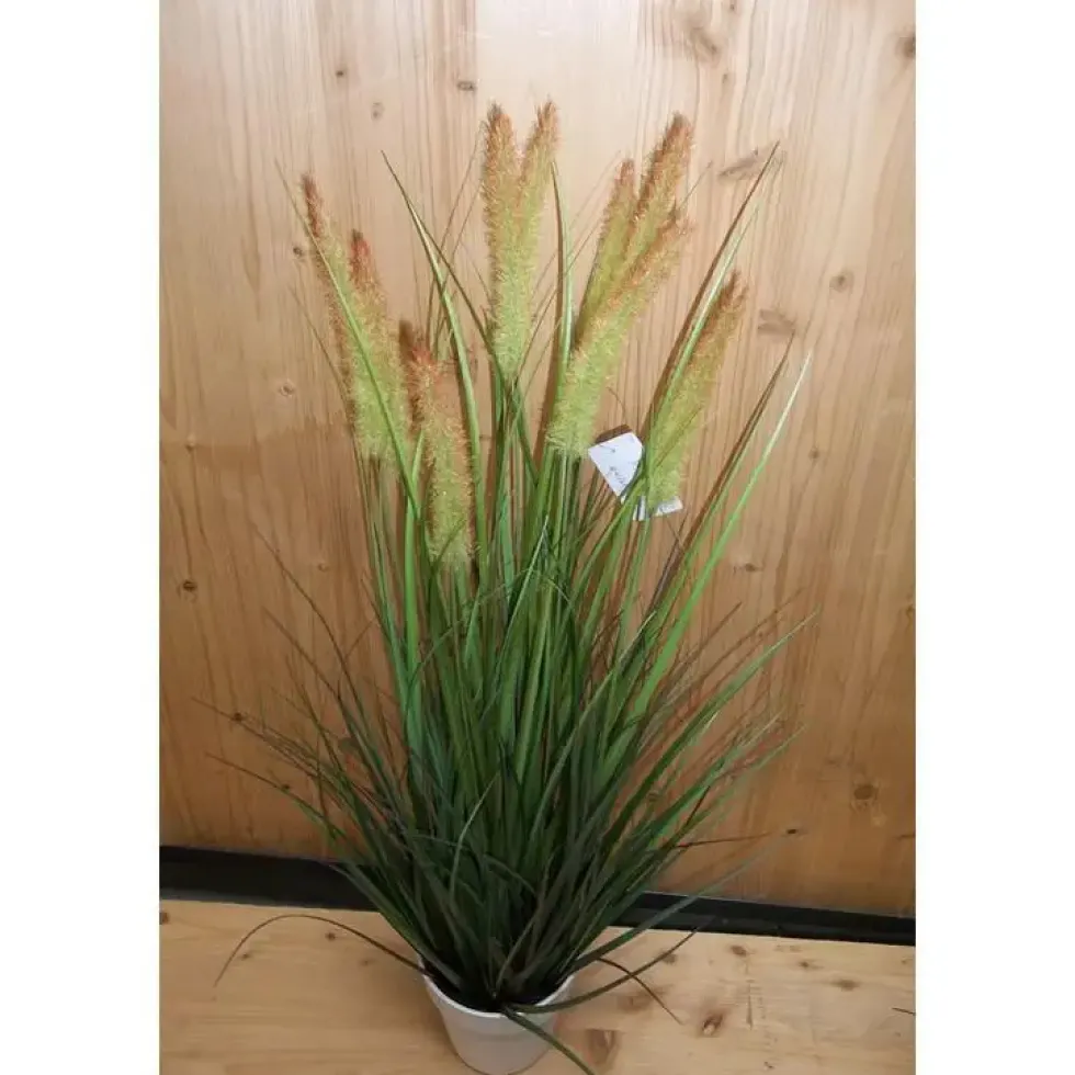 Roseaux artificiels en pot blanc H 85 cm x Ø 39,5 cm