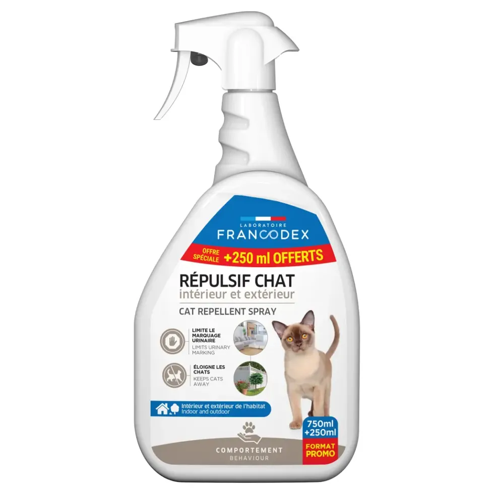RŽpulsif d'intŽrieur et d'extŽrieur pour chat agrumes et lavande Francodex - 1 L
