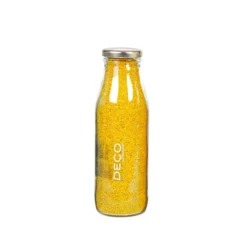 Sable décoratif jaune Ø 0,5 mm en bouteille de verre - 500 ml