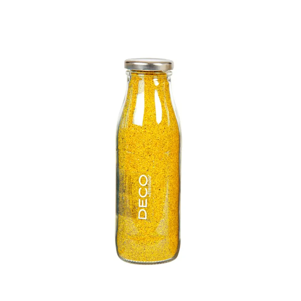 Sable décoratif jaune Ø 0,5 mm en bouteille de verre - 500 ml