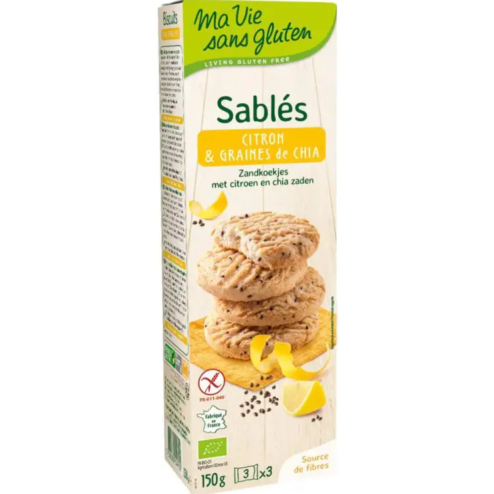 Sablés citron et graines de chia 150 g MA VIE SANS GLUTEN