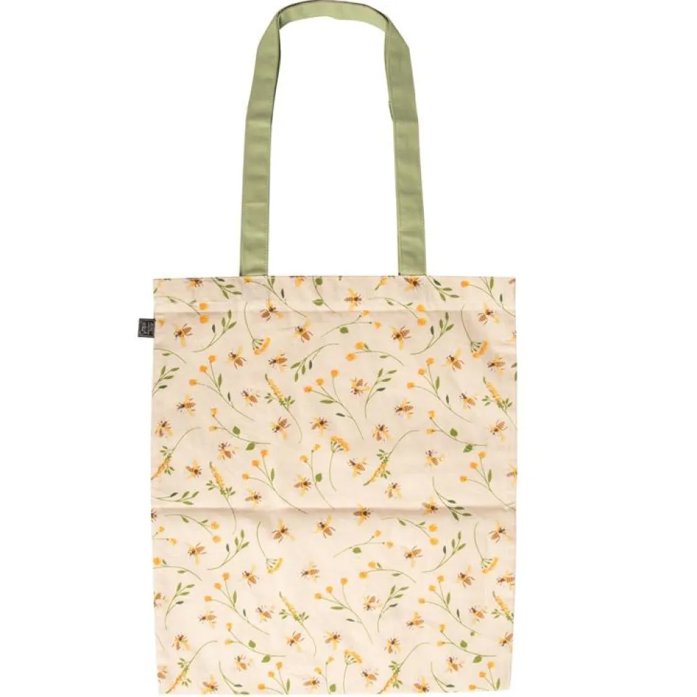 Sac de course en coton motif abeilles - 36,2 x 42,5 cm