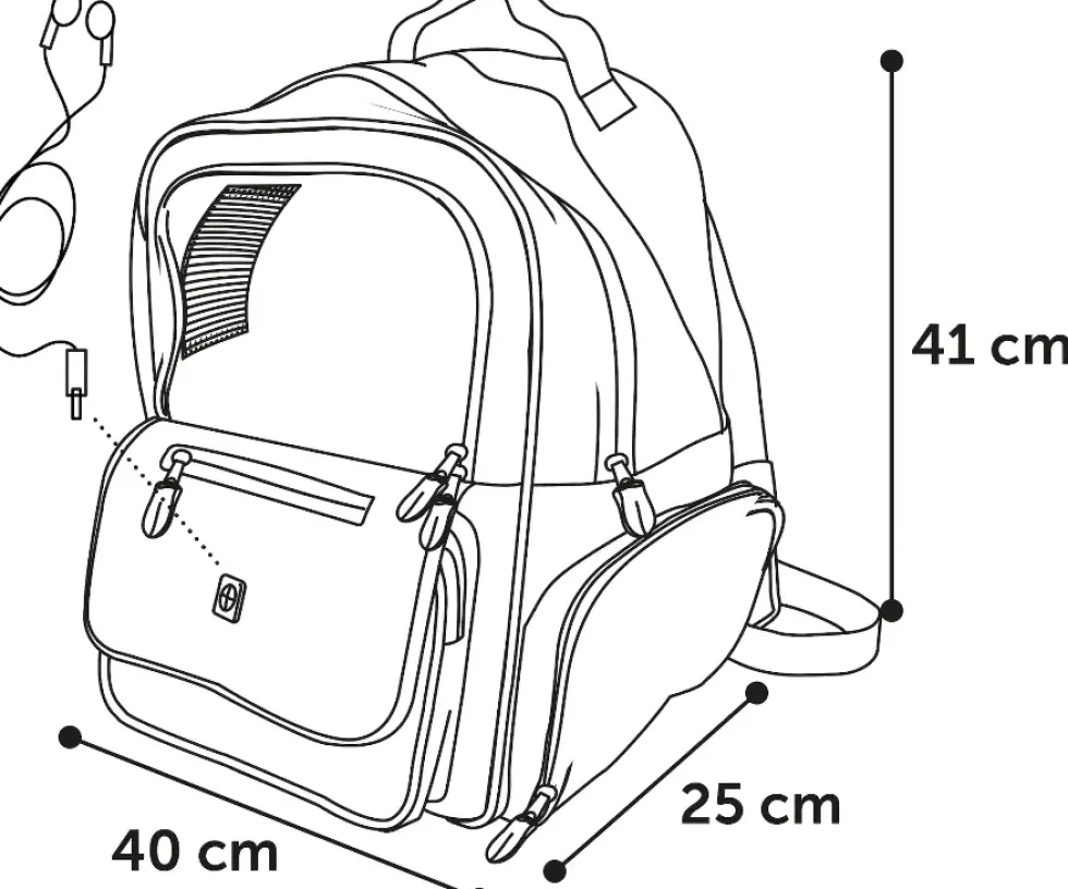 Sac à dos coloris bleu Flamingo Wiro - 40 x 25 x 41 cm