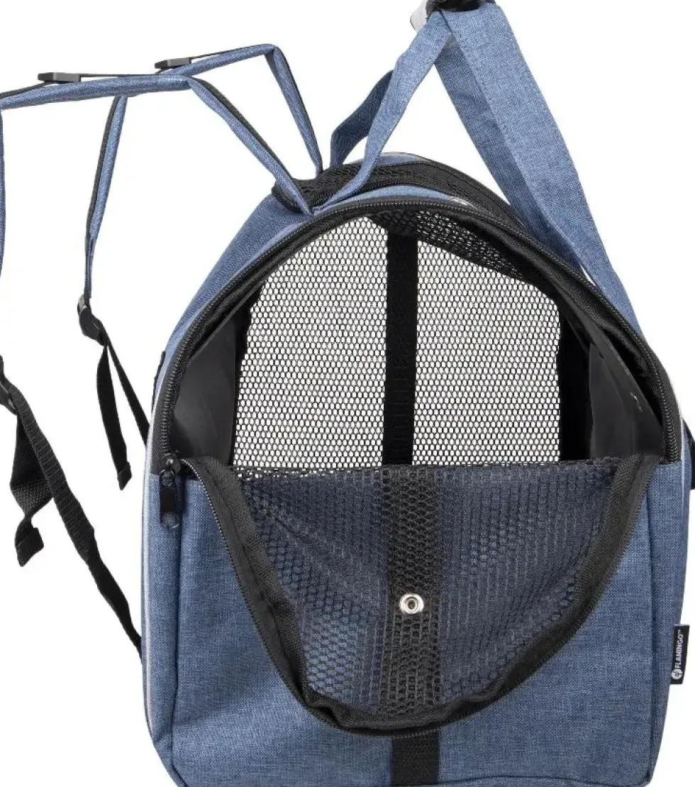 Sac à dos de transport pour animal de compagnie coloris bleu Lene - 36 x 32 x 32 cm