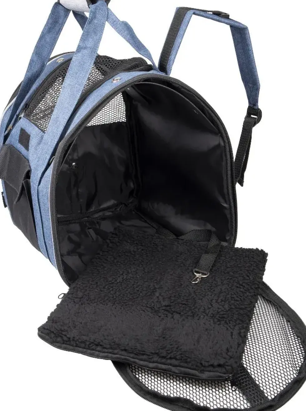 Sac à dos de transport pour animal de compagnie coloris bleu Lene - 36 x 32 x 32 cm