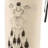 Sac à pain en coton beige motif chat Dubout à table - 27 x 59 cm