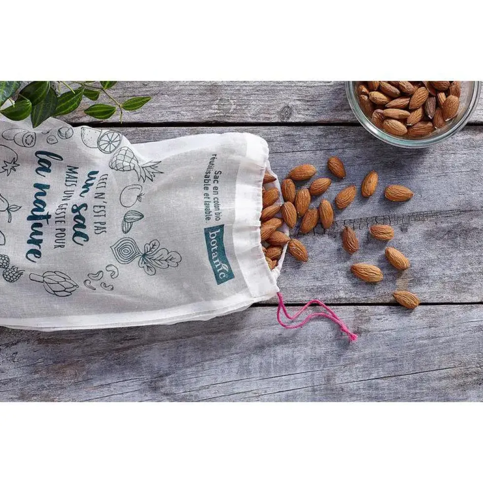 Sac à vrac taille L botanic® en coton bio