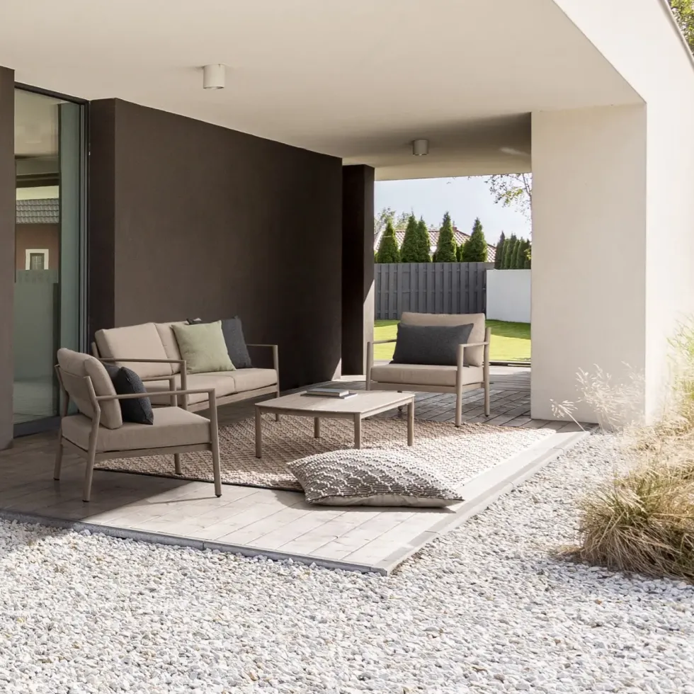 Salon bas naturel en aluminium Bizzotto Sirius