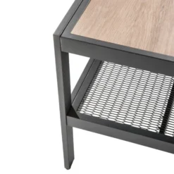 Salon de jardin en aluminium graphite Cinto III - 6 éléments (deux banquettes, deux bancs, table d'angle et table haute carrée)