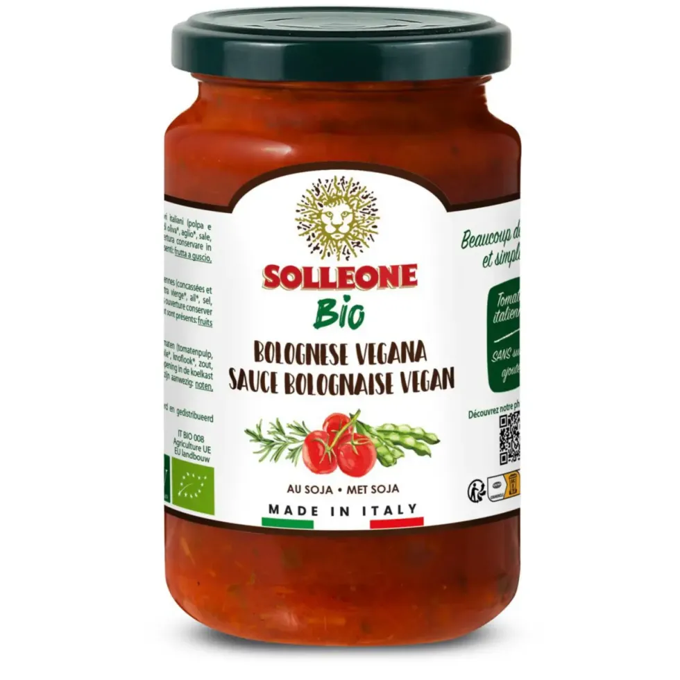 Sauce bolognaise vegan au soja Solleone bio - 340 g