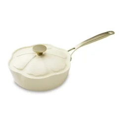 Sauteuse Menastyl Dahlia beige en aluminium recyclé - Ø 24 cm