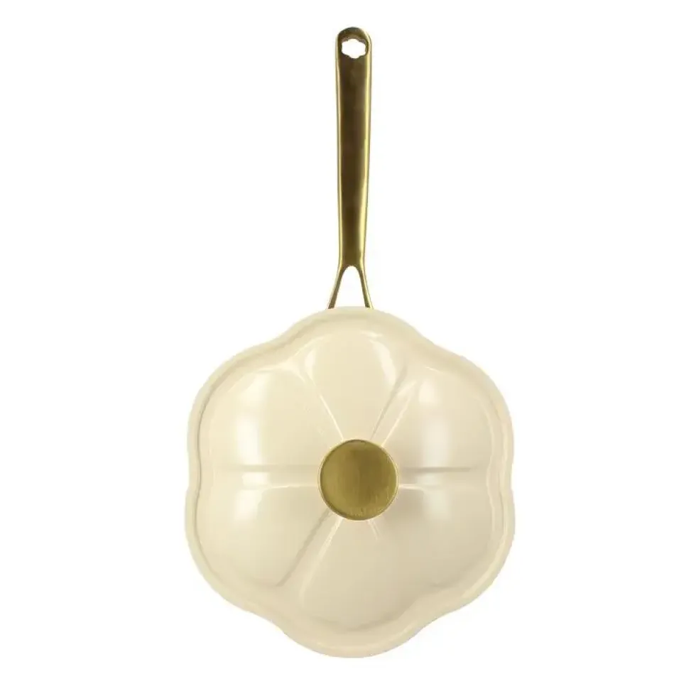 Sauteuse Menastyl Dahlia beige en aluminium recyclé - Ø 24 cm