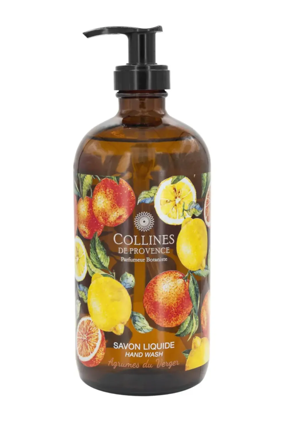 Savon liquide en flacon pompe senteur Agrumes du Verger Collines de Provence – 470 ml